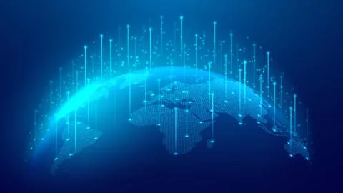 Technology global network connection Stock Illustration