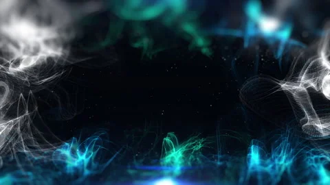 Technology glow luminous wave flowing in cyber space 4K motion background Stock Footage 305481884