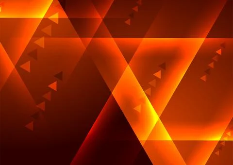 Technology glowing orange background with glossy stripes and arrows Stock Illustration