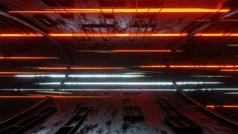Technology glowing plasma engine tube tunnel alien spaceship background 3D re Stock Footage 155092694