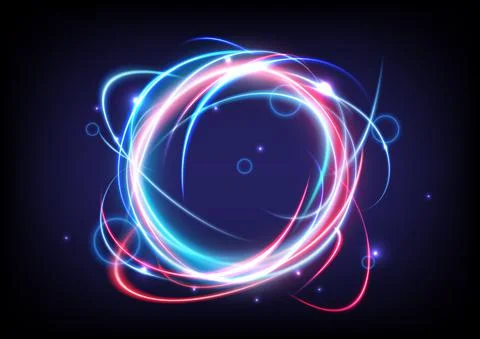 Technology glowing swirl light effect. Magic abstract frame ring. Power energ Stock Illustration