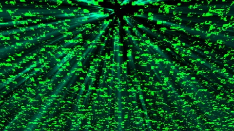 Technology God rays in space with abstract objects, 3d render background Stock Footage 95561588