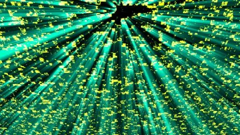 Technology God rays in space with abstract objects, 3d render background 스톡 일러스트