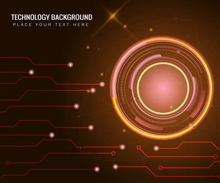 Technology gold arrow light abstract background digital circle concept Иллюстрация