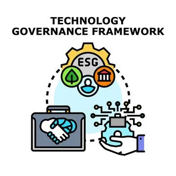 Technology governance framework integrating esg principles and digital inno.. Stock Illustration