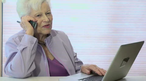 Technology Grandma Stock Footage