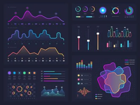 Technology graphics and diagram with options and workflow charts. Vector Stock Illustration