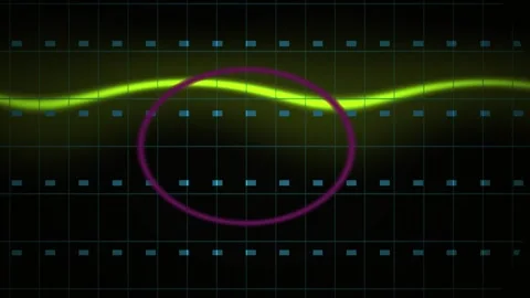 Technology graphics with waveform and grid. Stock Footage 340041609
