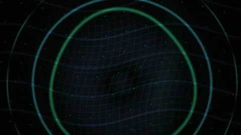 Technology Green Circle Grid Abstract Wave Motion Background for Futuristic.. Stock Footage 343770181