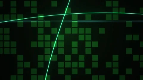 Technology Green Digital Grid with Glowing Lines in Motion Stock Footage 343770253