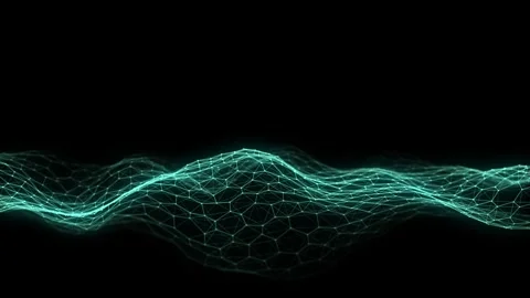 Technology green hexagon wave of particles and lines. Big data visualization. Video stock 275208290