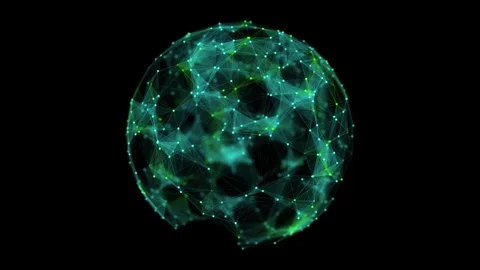 Technology green sphere with connecting dots and lines. Stock Footage 310298771