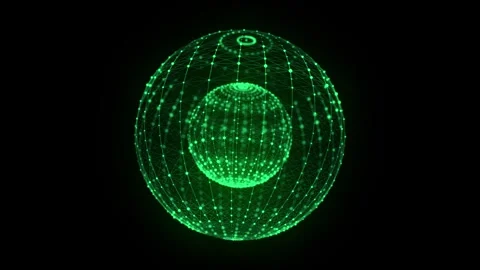 Technology green sphere with connecting dots and lines. Stock Footage 310316679