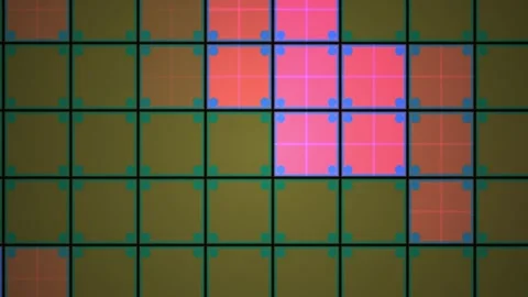Technology grid background with glowing squares. Stock Footage 340041680