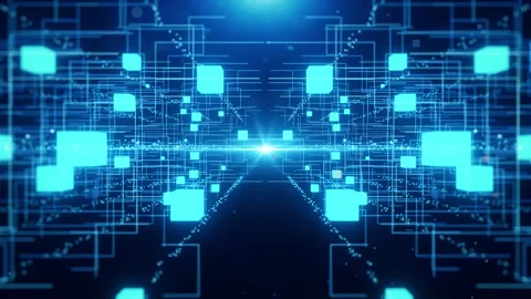 Technology Grid Blocks Stock Footage 334190285