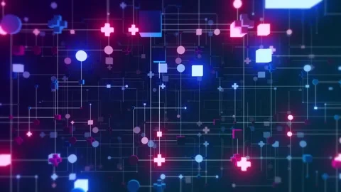 Technology grid network system fly through Stock Footage 342313887