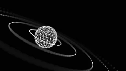 Technology grid sphere.  Modern wireframe elements. Vídeo Stock 152883488