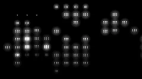 Technology grid of square pattern grid of disco lights flashing Stock Footage 123407227