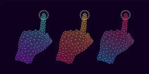 Technology Hand with Gradient and line Connections Stock Illustration