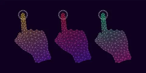 Technology Hand with Gradient and line Connections Stock Illustration