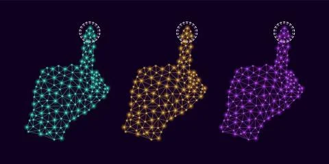 Technology Hand with Plexuses and glowing Knots Stock Illustration