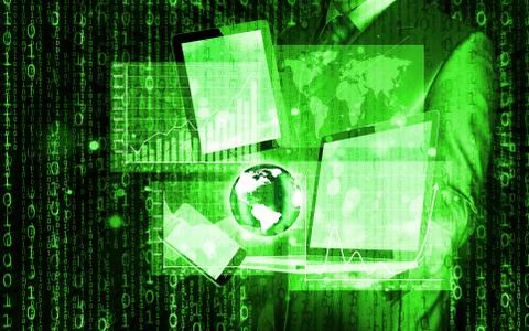 Technology in the hands of businessmen Stock Illustration