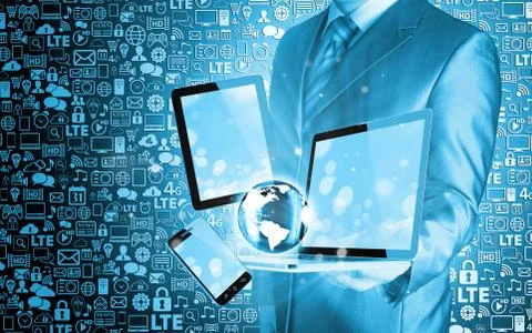 Technology in the hands of businessmen Stock-Illustration