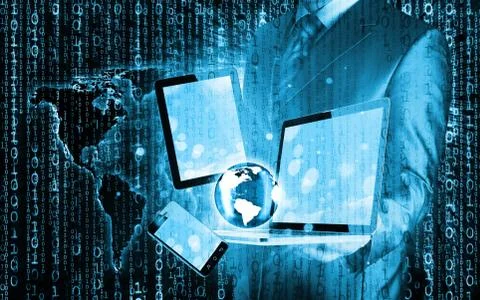 Technology in the hands of businessmen Stock-Illustration