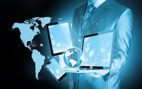 Technology in the hands of businessmen Stock-Illustration