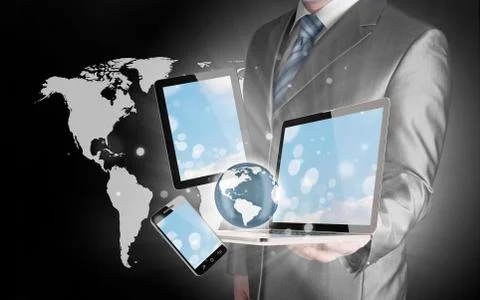 Technology in the hands of businessmen Stock-Illustration