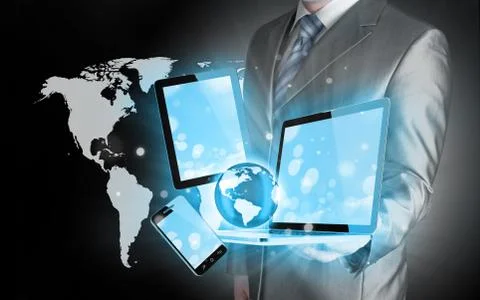 Technology in the hands of businessmen Stock-Illustration