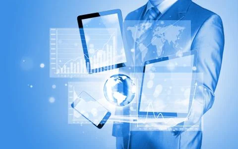 Technology in the hands of businessmen Stock-Illustration