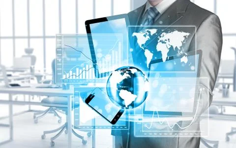 Technology in the hands of businessmen Stock-Illustration