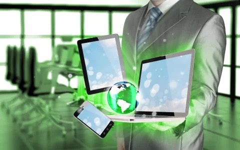 Technology in the hands of businessmen Stock-Illustration
