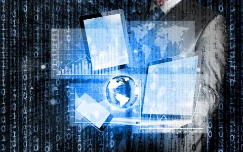 Technology in the hands of businessmen Stock Illustration