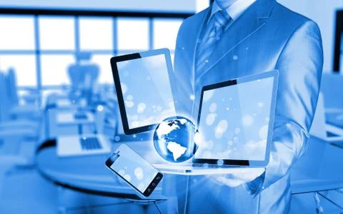 Technology in the hands Illustrazione stock