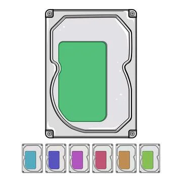 Technology hard drive cartoon vector graphic Stockillustratie
