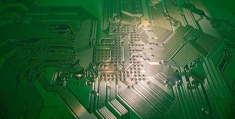Technology hardware background. High tech electronic circuit board background 写真素材