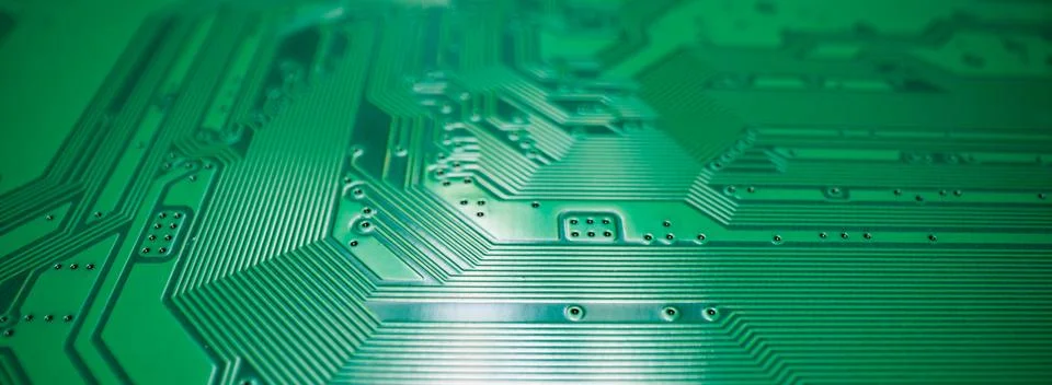 Technology hardware background. High tech electronic circuit board background Foto stock