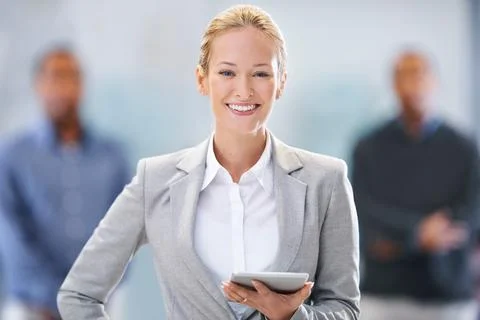 Technology has made our operations more efficient. Portrait of a female factory Stock Photos