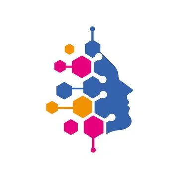 Technology with head and connection logo design-01 Stock Illustration
