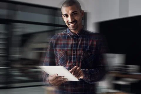 Technology helps simplify the search for solutions. Portrait of a young Stock Photos