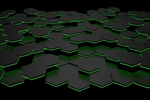 Technology hexagon background. 3d rendering. Stock Illustration