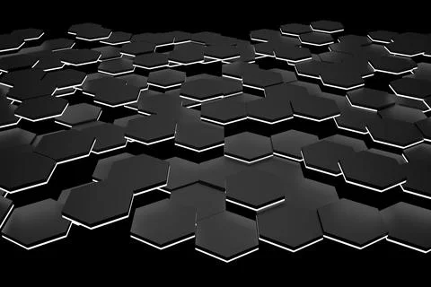 Technology hexagon background. 3d rendering. Stock Illustration