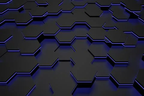Technology hexagon background. 3d rendering. Stock Illustration