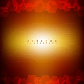 Technology hexagon background digital line design gold color backdrop modern Stock Illustration