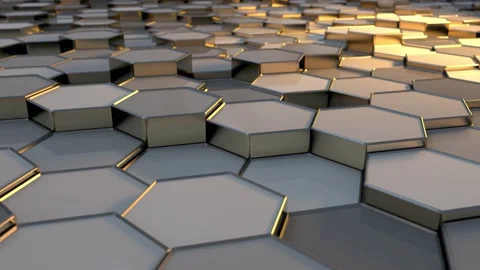 Technology Hexagon Background Vídeo Stock 141401551