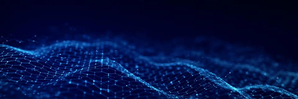 Technology hexagon dynamic wave Stock Illustration