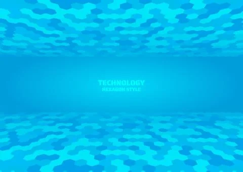 Technology hexagon modern background  perspective blue color Stock Illustration