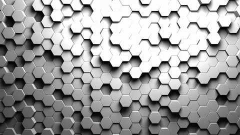 Technology hexagon pattern background, Many white abstract geometric hexagons as Stock Footage 106108136